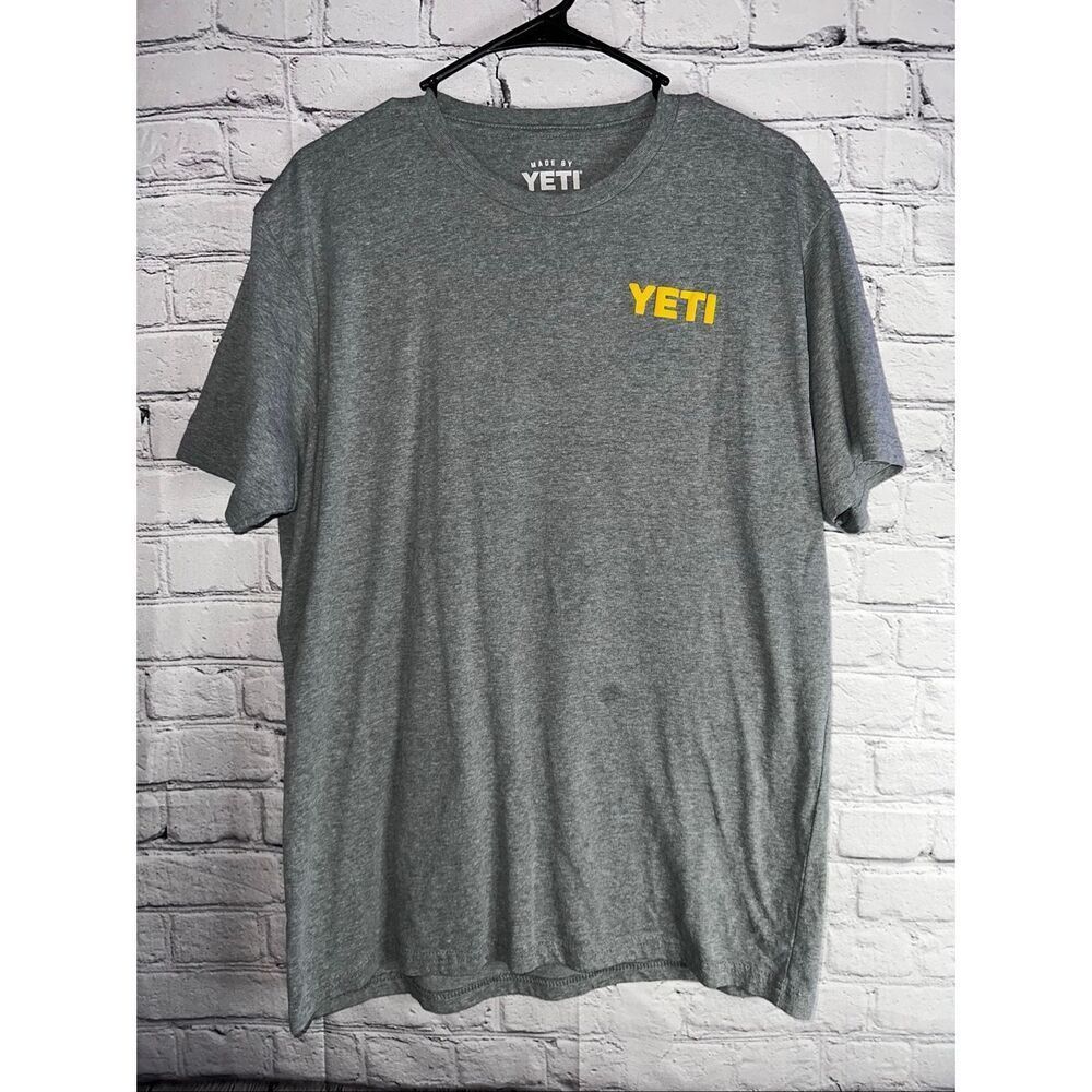 Men’s XL YETI Surf Sunset T-Shirt Heather Gray Beach Graphic